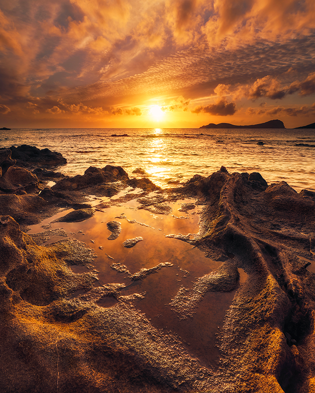 Vinyl teppich bad bewölkter sonnenuntergang landschaft - TenStickers