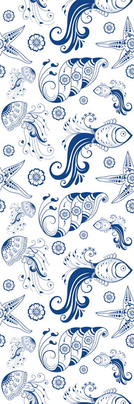 Vinyl teppich bad mit ornamentalen meeresleben dusche - TenStickers