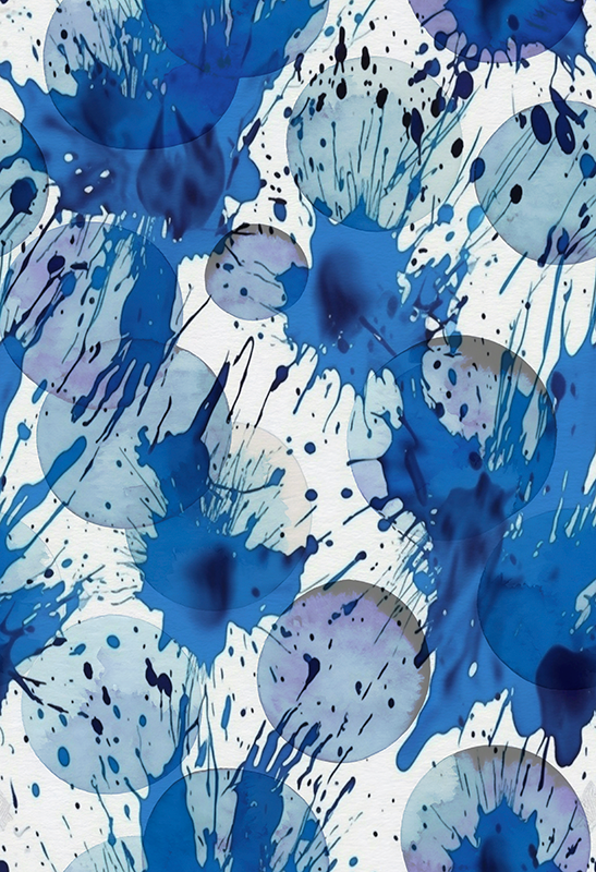 Vinyl teppich bad mit blauen tintenpunkten - TenStickers