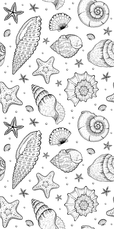 Vinyl teppich bad meeresleben und muscheln dusche - TenStickers
