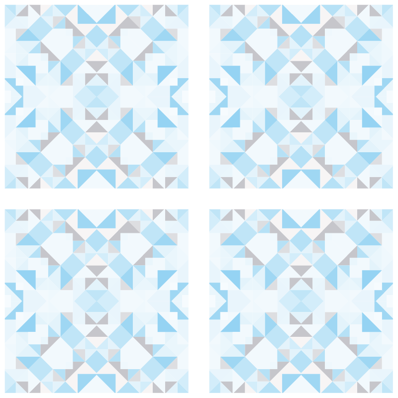 Vinyl teppich bad vintage blaue graue fliesen aufkleber - TenStickers
