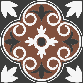 Vinyl teppich bad mit grau-braunem vintage-muster - TenStickers