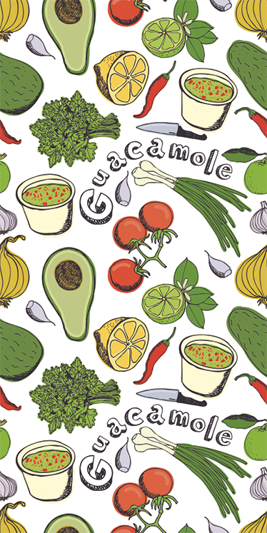 Vinyl teppich küche mit mexikanischen obstmotiven - TenStickers