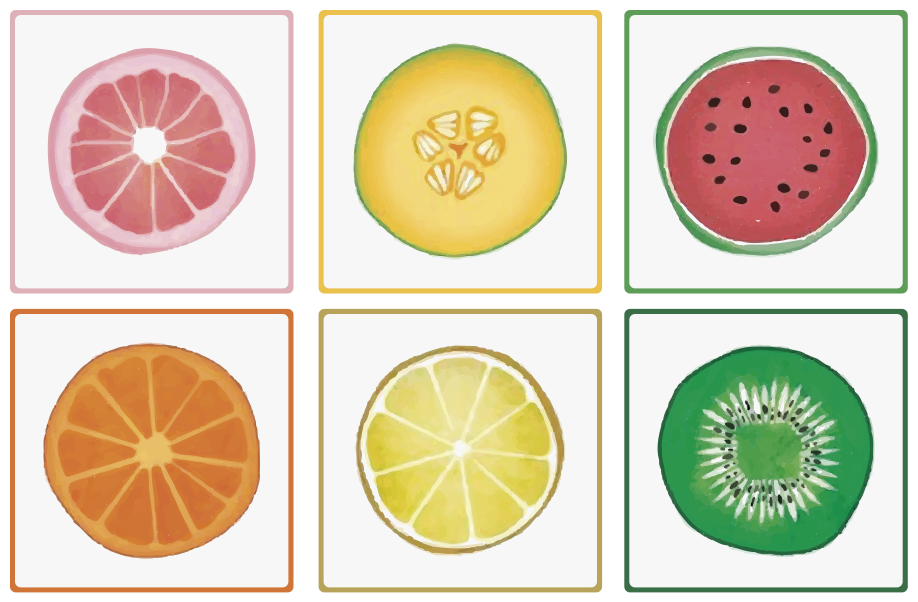 Vinyl teppich küche mit geschnittenem obst - TenStickers