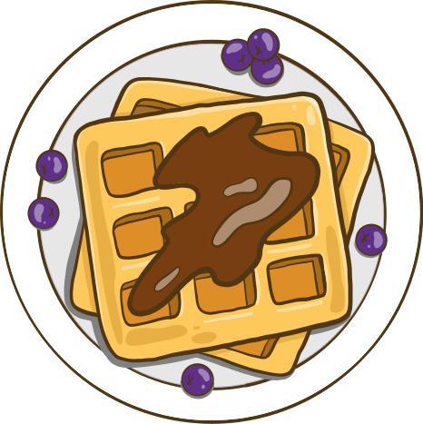 Vinyl teppich küche mit waffel illustrationsaufklebern 1 - TenStickers