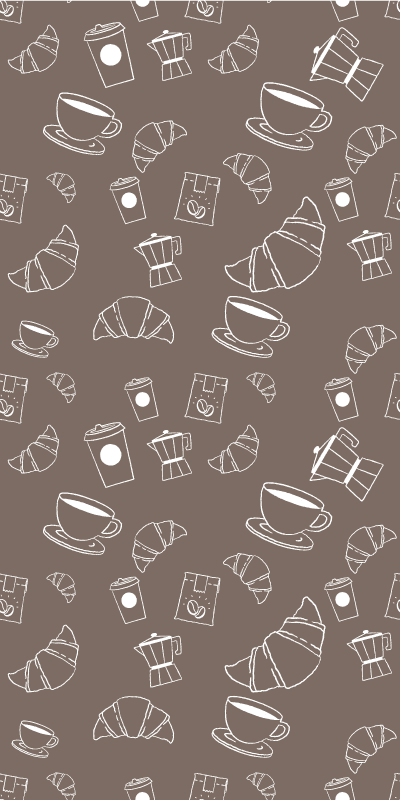 Vinyl teppich küche croissant café motiv - TenStickers