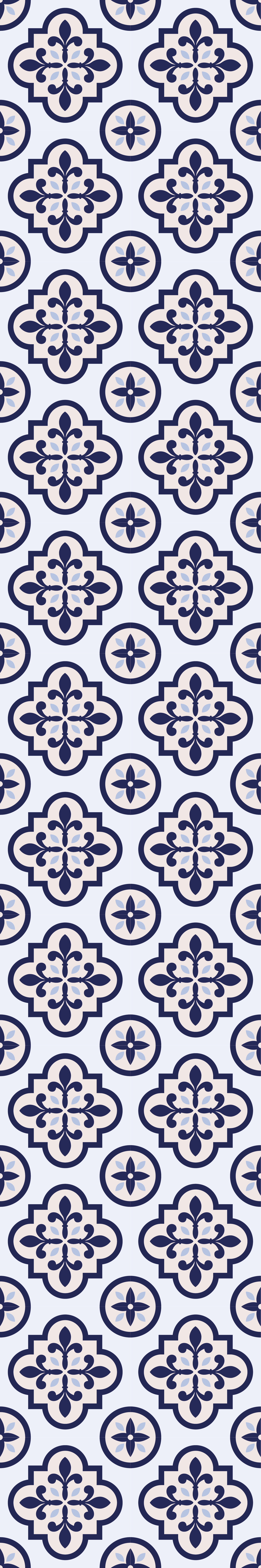 Vinyl teppich küche in blauem portugiesischen muster - TenStickers