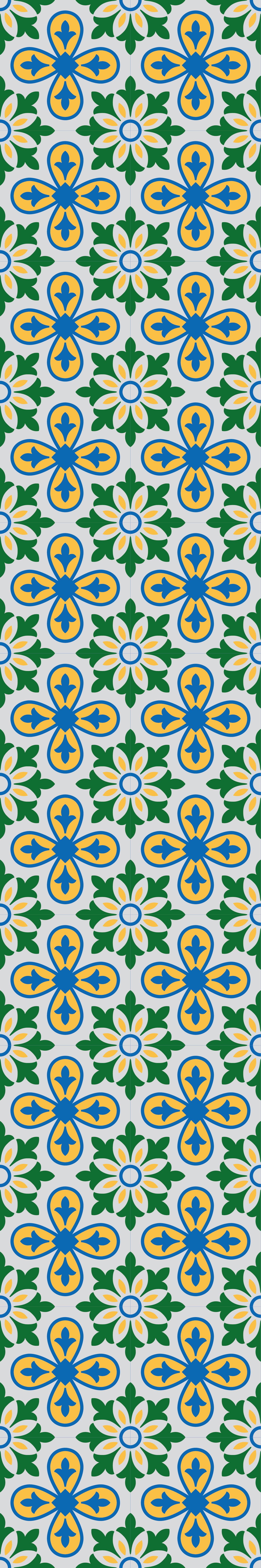Vinyl teppich küche gelb und blau portugiesische fliese - TenStickers