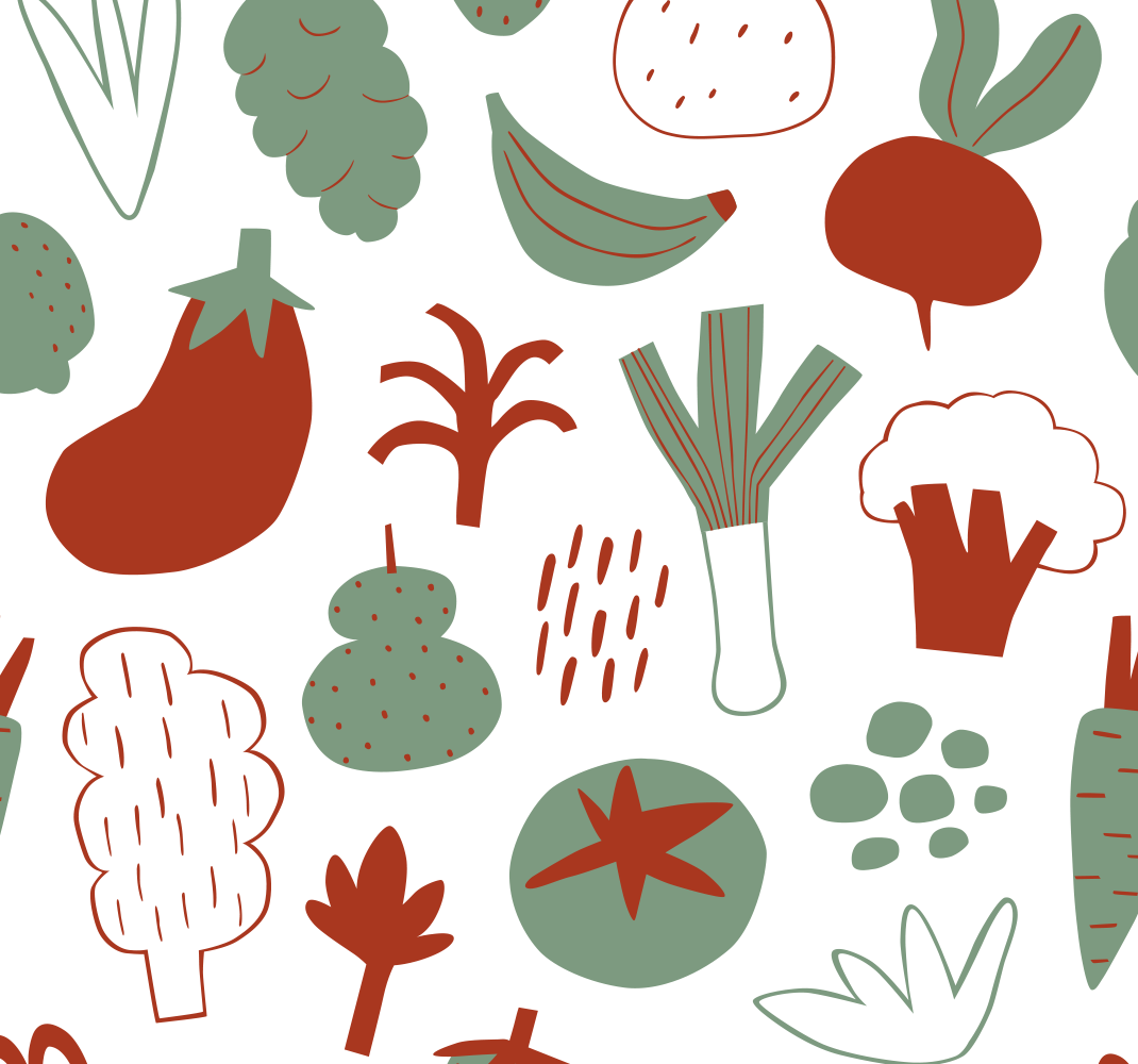 Vinyl teppich küche mit bunten gemüse-motiven - TenStickers