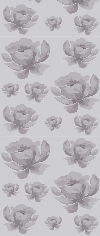 Vinyl teppich schlafzimmer graues blumenmuster der 80er - TenStickers