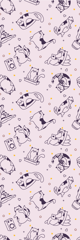 Vinyl teppich schlafzimmer katzenmusikband muster - TenStickers