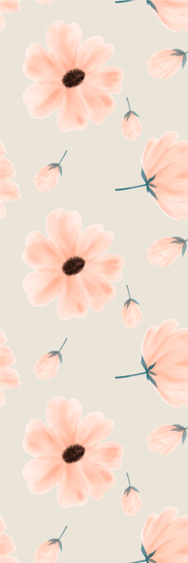 Vinyl teppich schlafzimmer große blumen aquarell beige - TenStickers