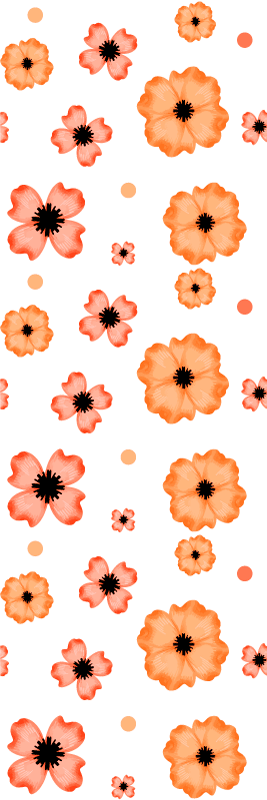 Vinyl teppich schlafzimmer im orange-pinken aquarellmuster - TenStickers