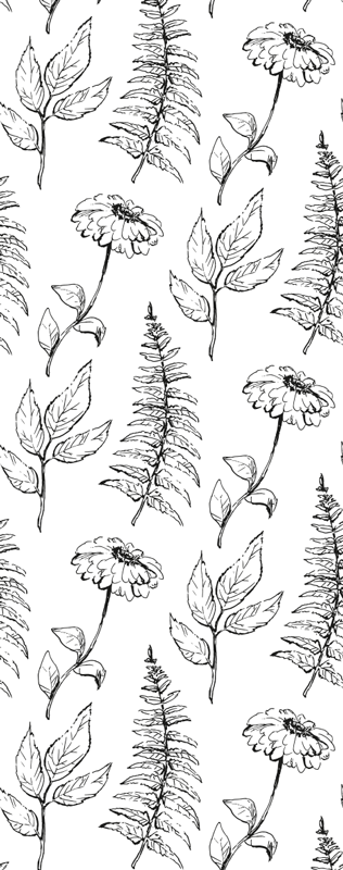 Vinyl teppich schlafzimmer mit minimalistischem tulpenmuster - TenStickers