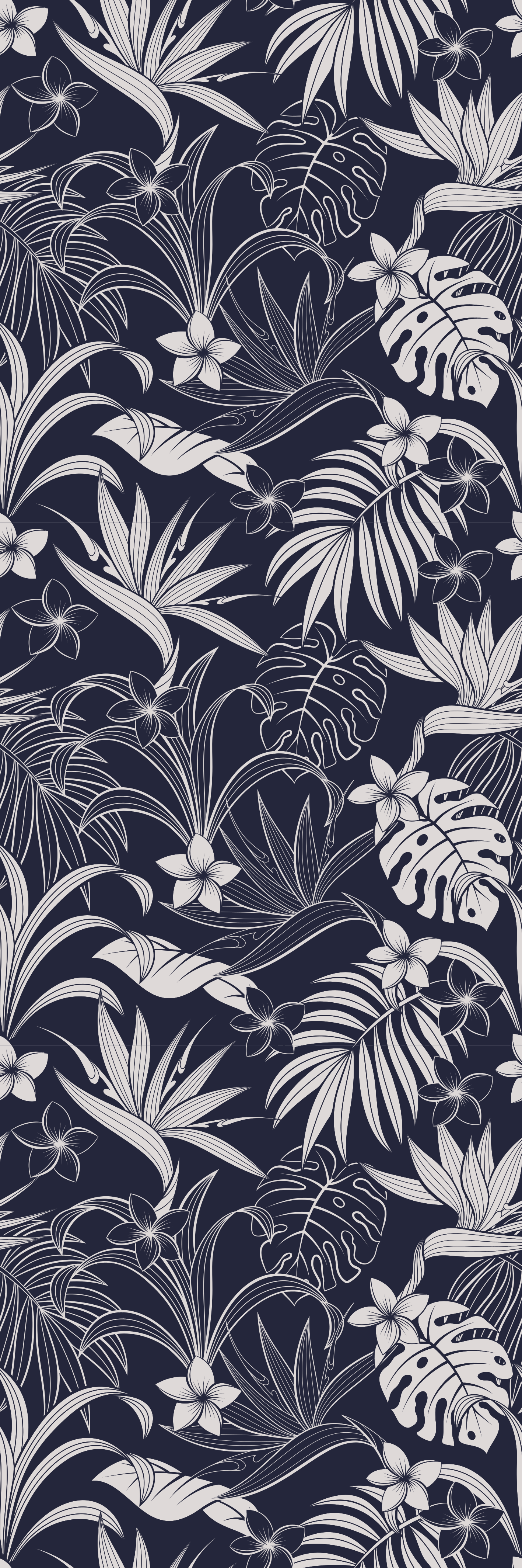 Vinyl teppich schlafzimmer graues tropisches hamptons-muster - TenStickers