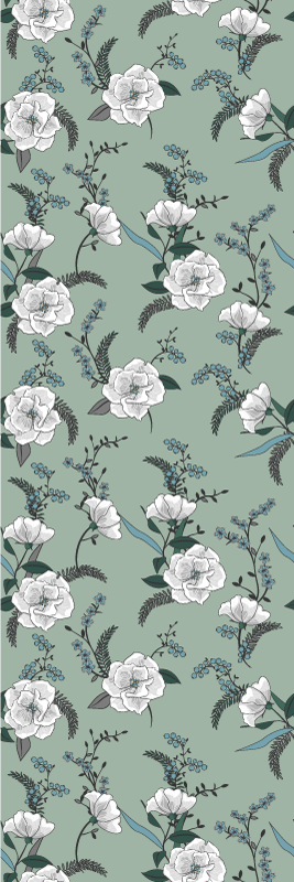 Vinyl teppich schlafzimmer schöner weißer magnolienbaum - TenStickers