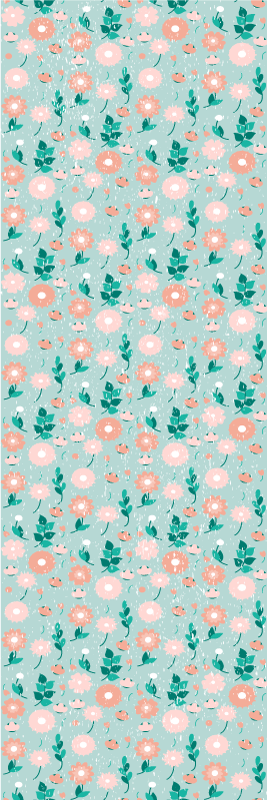 Vinyl teppich schlafzimmer blau blumen shabby chic - TenStickers