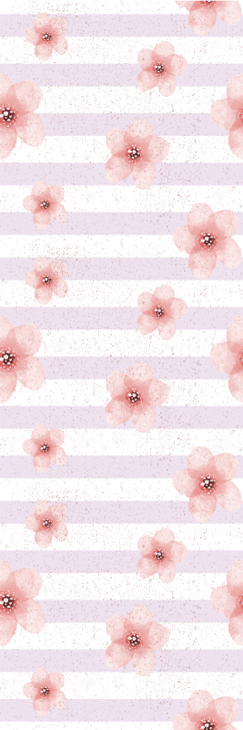 Vinyl teppich schlafzimmer im shabby chic mit rosa streifen - TenStickers