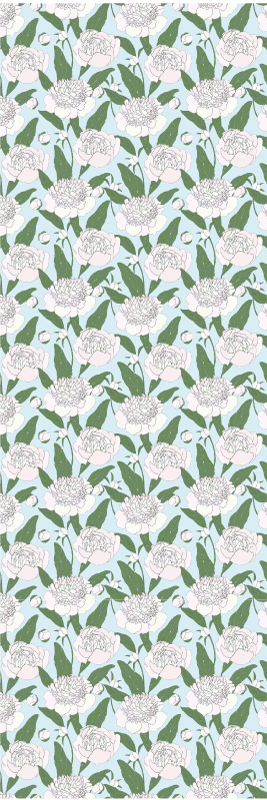 Vinyl teppich schlafzimmer mit weißen blumen-muster - TenStickers