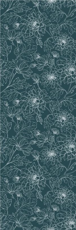 Vinyl teppich schlafzimmer mit weißen großmutterblumen - TenStickers