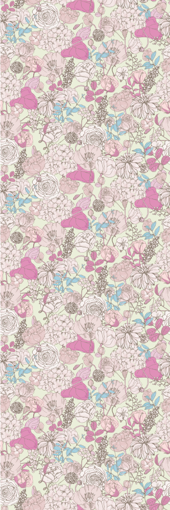 Vinyl teppich schlafzimmer im floralen grandmillenial stil - TenStickers