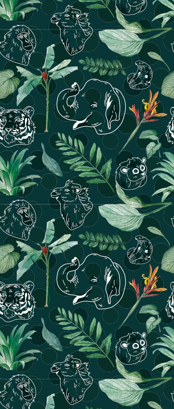 Vinyl teppich schlafzimmer mit buntem dschungelmuster - TenStickers