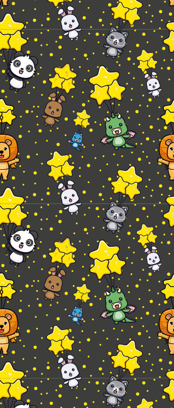 Vinyl teppich schlafzimmer mit fliegenden tierchen - TenStickers