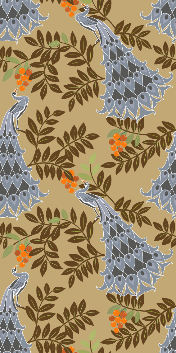 Vinyl teppich schlafzimmer im afrikanischen graufächerdesign - TenStickers