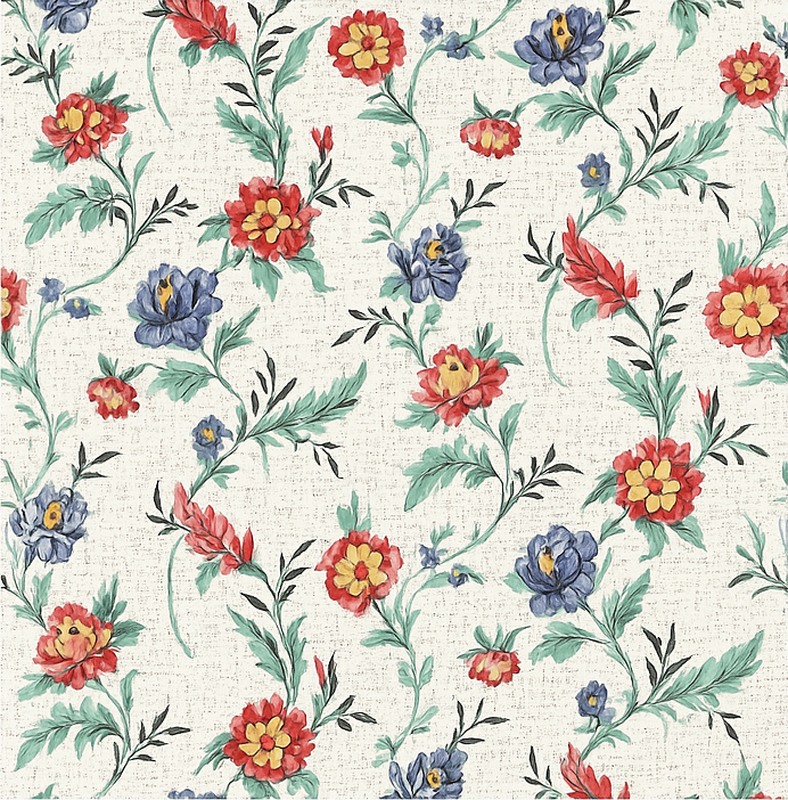 Vinyl teppich schlafzimmer retro blumen design - TenStickers