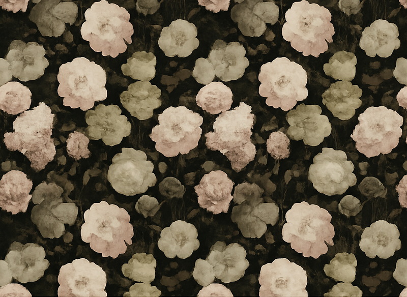 Vinyl teppich schlafzimmer dunkles retro blumenmuster - TenStickers