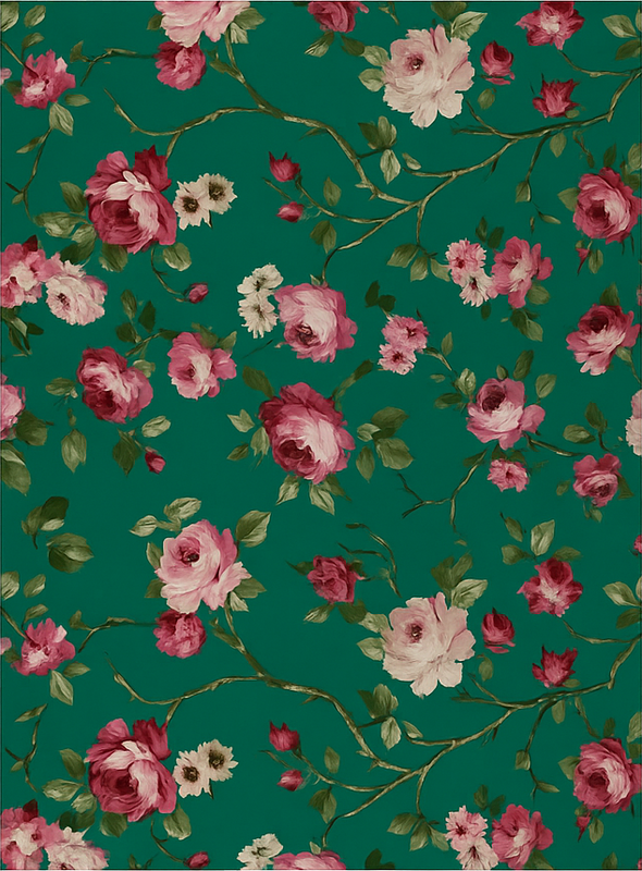 Vinyl teppich schlafzimmer mit gemaltem blumenmuster - TenStickers