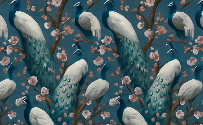 Vinyl teppich schlafzimmer mit eleganten schönen pfauen - TenStickers