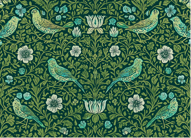 Vinyl teppich schlafzimmer mit floralen mustern und vögeln - TenStickers