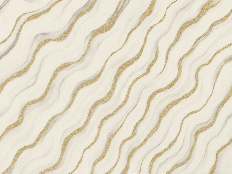 Vinyl teppich schlafzimmer marmor weiß grau mit goldlinien - TenStickers