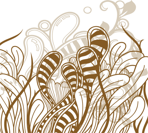 Vinyl teppich schlafzimmer mit abstrakten pflanzenmotiven - TenStickers