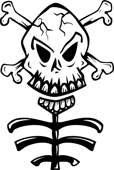 Vinyl teppich schlafzimmer totenkopf und baumstamm - TenStickers