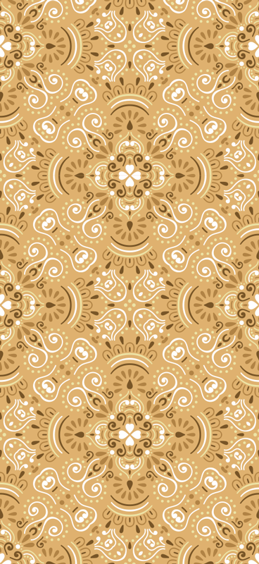 Vinyl teppich schlafzimmer mit vintage beigem ornamente - TenStickers