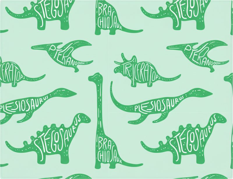 Vinyl teppich schlafzimmer grüne dinosaurier mit namen - TenStickers