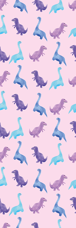 Vinyl teppich schlafzimmer mit pinken dinosauriern - TenStickers