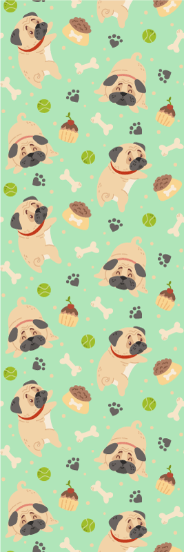 Vinyl teppich schlafzimmer fette bulldogge mit knochen - TenStickers