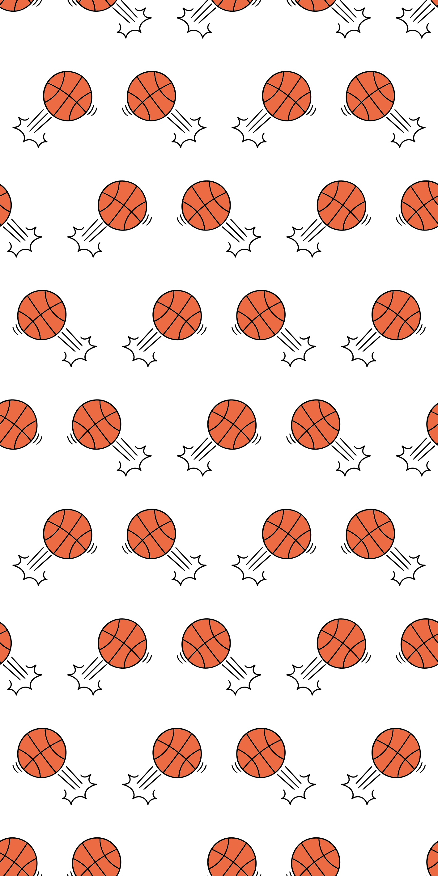 Vinyl teppich schlafzimmer mit handgezeichneten basketballs - TenStickers