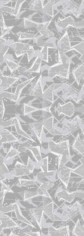 Vinyl teppich schlafzimmer mit grauen 80er jahre grafiken - TenStickers