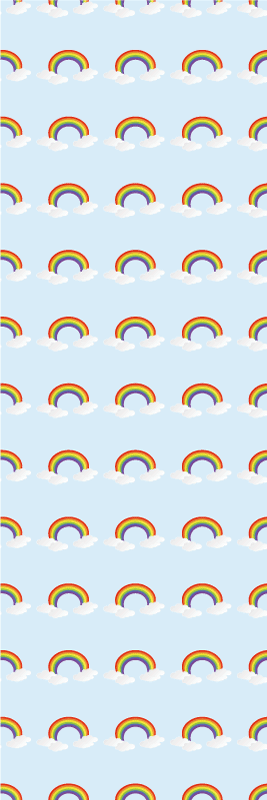 Vinyl teppich schlafzimmer mit buntem regenbogen und wolken - TenStickers