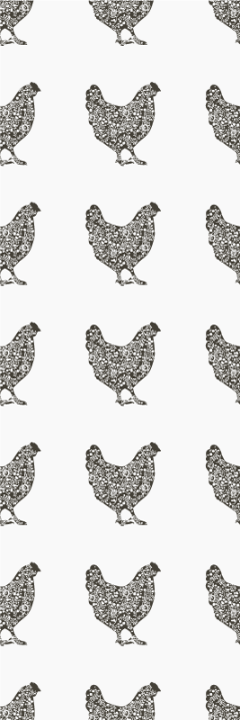 Vinyl teppich schlafzimmer mit schwarzem hühnerdesign - TenStickers