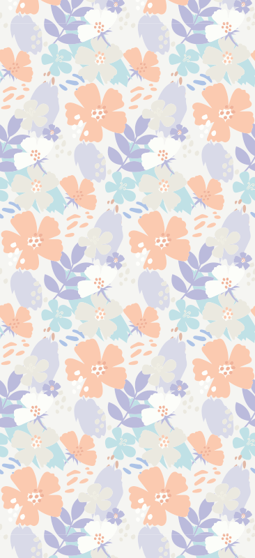 Vinyl teppich schlafzimmer im nordischen blumenstil - TenStickers