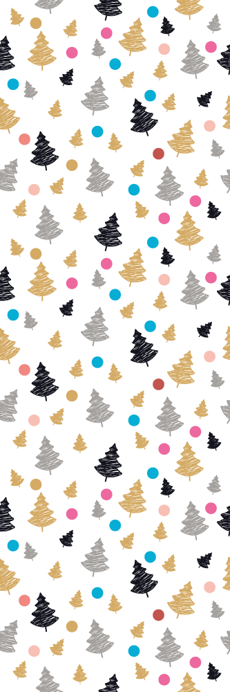 Vinyl teppich schlafzimmer mit bunten punkten und bäumen - TenStickers