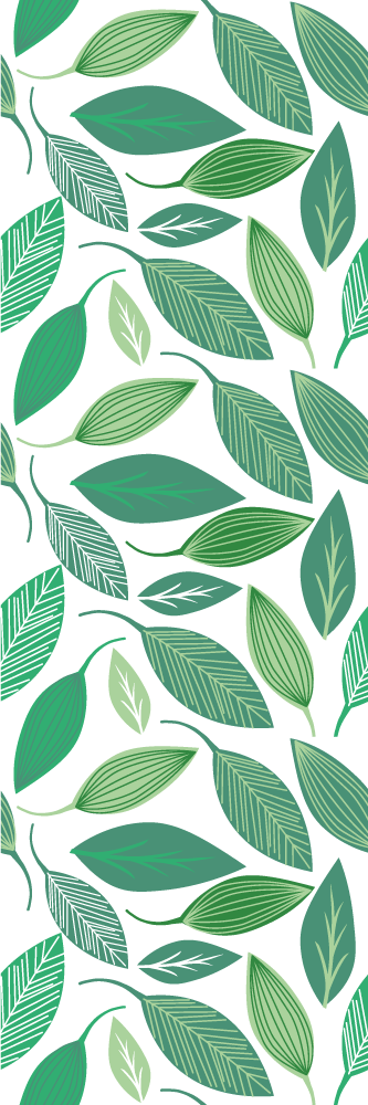 Vinyl teppich schlafzimmer mit grünem blattmuster - TenStickers