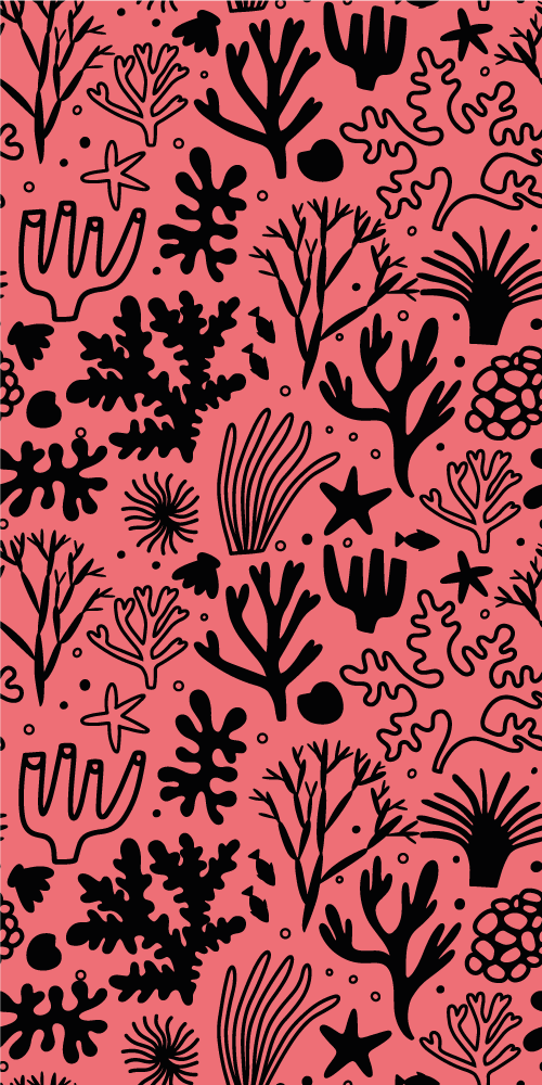 Vinyl teppich schlafzimmer australische blätter rot schwarz - TenStickers