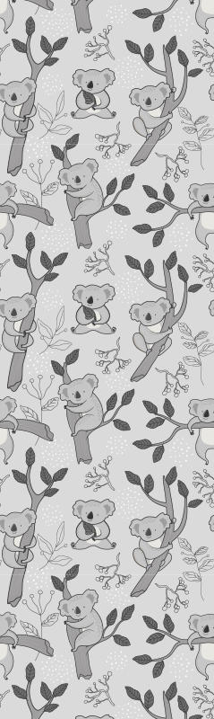 Vinyl teppich schlafzimmer graues koala-muster - TenStickers