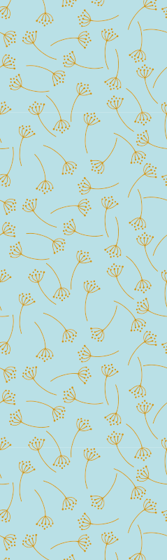 Vinyl teppich schlafzimmer mit blauen nordischen pflanzen - TenStickers